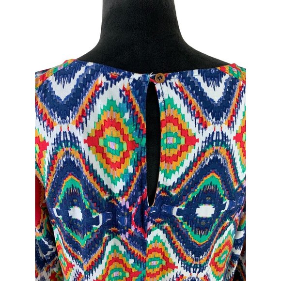 Ella Moss Size L Colorful Vibrant Geometric Mini Shift Dress - Picture 5 of 11